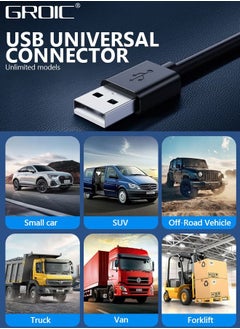 GROIC مروحة سيارة USB، مروحة بمشبك رأس مزدوج قابلة للتعديل بزاوية 360 درجة، مروحة هواء تبريد قابلة للدوران لركاب المقعد الخلفي، مروحة مقعد السيارة المحمولة، مسند الرأس، مروحة تبريد السيارة للمركبات، سيارات الدفع الرباعي، RV، القارب  - Image 5