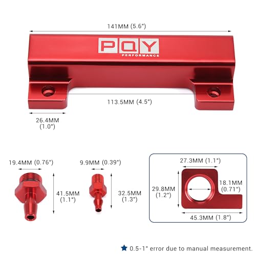 pqy طقم مجمع سحب فراغ PQY بـ 6 منافذ معزز للوقود ووحدة تحكم ضغط التيربو 1/8NPT للسباقات باللون الأحمر - Image 5