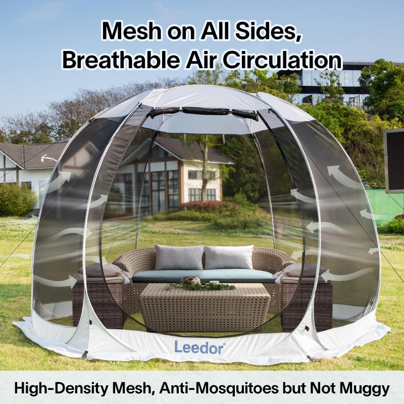 LEEDORÂ® Pop Up Screen House, 4-6 Person Outdoor Screen Tent, Camping Screen Room with Carry Bag, Screen Gazebo with Mosquito Netting, Instant Sun Shelter for Garden, Patio, Backyard 10'x10' - Image 3