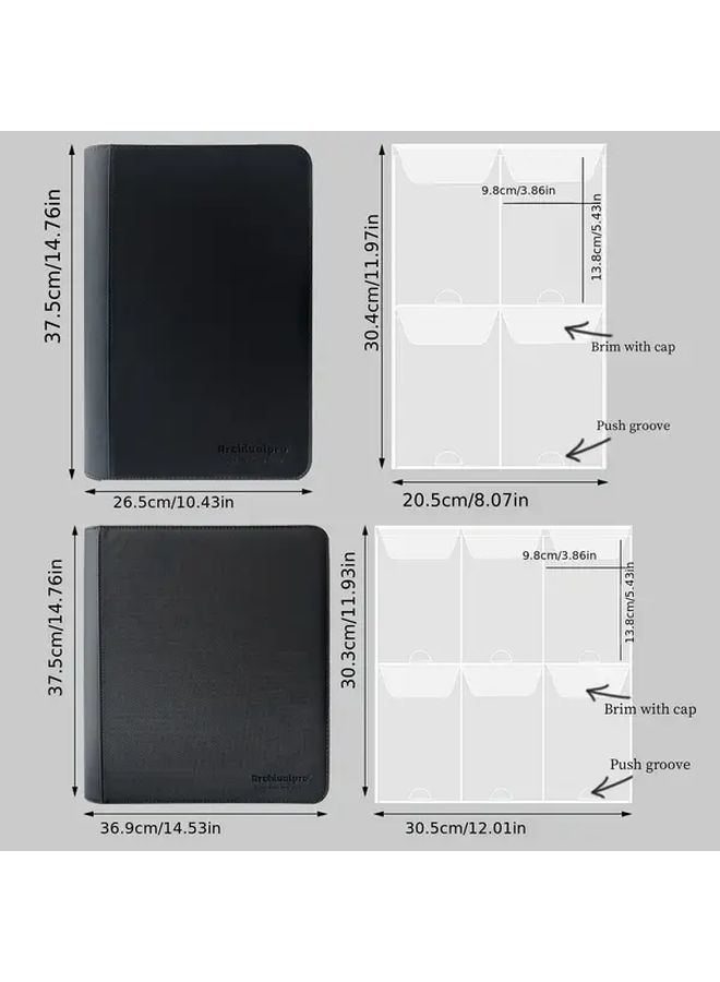 Blue 4 Grid Zippered Trading Card Holder For PSA CGC BGS SGC Graded Sports Cards Baseball Basketball Game Card Storage Album Holds 40 Cards - Image 2