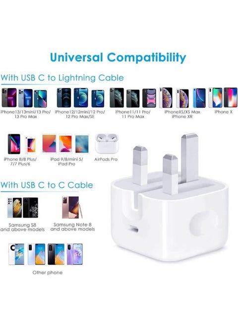 iPhone Charger Fast PD20W USB C Wall Charger Fast Charging Type-C USB Charger Plug Universal Travel Adapter Type C Wall Plug Compatible for iPad Pro,iPad mini, iPhone 13 Pro/13 Pro Max