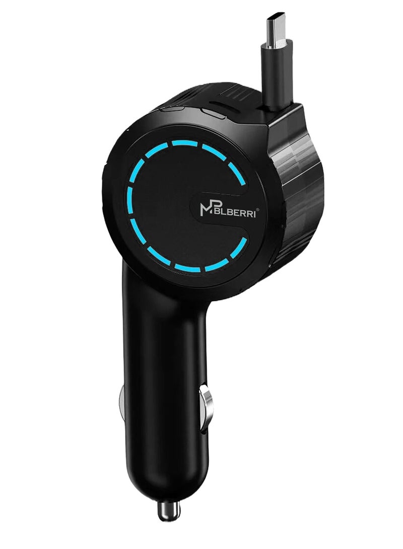 MPBLBERRI 30W PD Car Charger with USB-A & USB-C, Qualcomm Quick Charge 3.0 Fast Charging Adapter With Inbuild Cable (BLB-C215) - Image 1