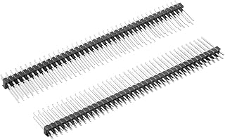 uxcell uxcell 5Pcs 2.54mm Pitch 40-Pin 19mm Length Double Row Straight Connector Pin Header Strip for Prototype Shield  - Image 1
