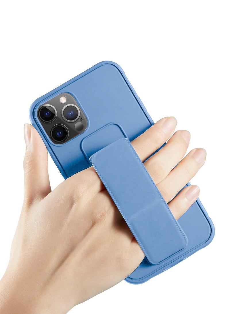 دبليو تيك قبضة يد قابلة للطي مغناطيسية بحزام معصم قبضة الإصبع مع غطاء حديدي مدمج لهاتف Apple iPhone 15 Pro Max 2023 Sky Blue - Image 2