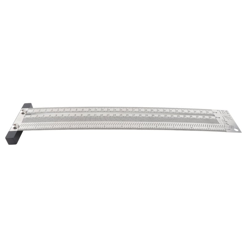 Premium Stainless Steel Scribing Ruler Anodized Rustproof Engraving Horizontal Lines Vertical Lines T-Square Marking Gauge - 0.25mm Scale Accuracy Woodworking Scriber Tool for Easy Operation - Image 5