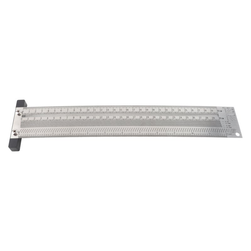 Premium Stainless Steel Scribing Ruler Anodized Rustproof Engraving Horizontal Lines Vertical Lines T-Square Marking Gauge - 0.25mm Scale Accuracy Woodworking Scriber Tool for Easy Operation - Image 2