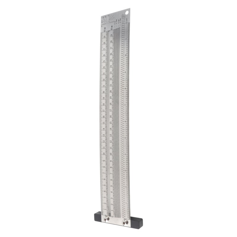 Premium Stainless Steel Scribing Ruler Anodized Rustproof Engraving Horizontal Lines Vertical Lines T-Square Marking Gauge - 0.25mm Scale Accuracy Woodworking Scriber Tool for Easy Operation - Image 3