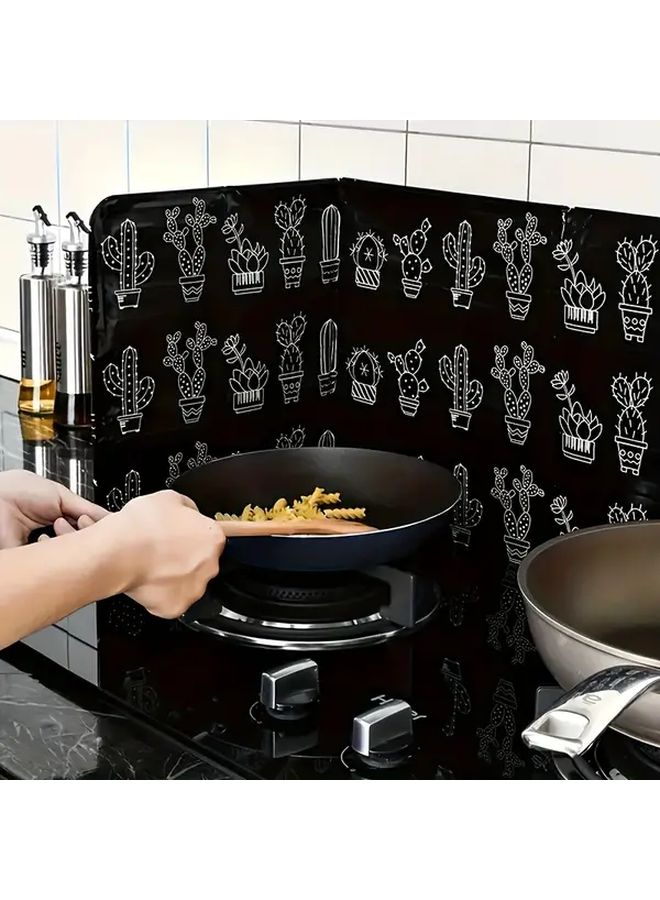White Cactus Heat Resistant Splash Guard 32x84cm Non Slip Base For All Stoves - Image 4