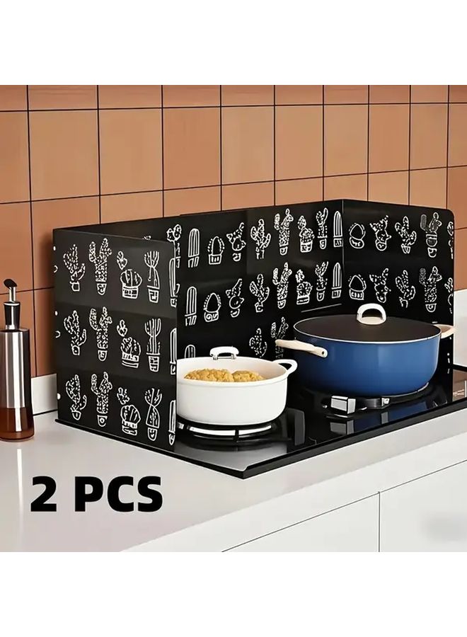 White Cactus Heat Resistant Splash Guard 32x84cm Non Slip Base For All Stoves - Image 2