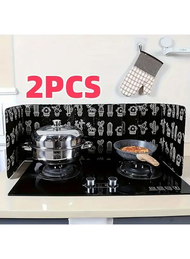 White Cactus Heat Resistant Splash Guard 32x84cm Non Slip Base For All Stoves - Image 1