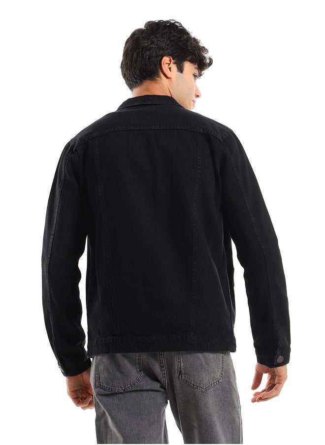 WHITE RABBIT - Washed Black Long Sleeves Regular Denim Jacket - Image 1