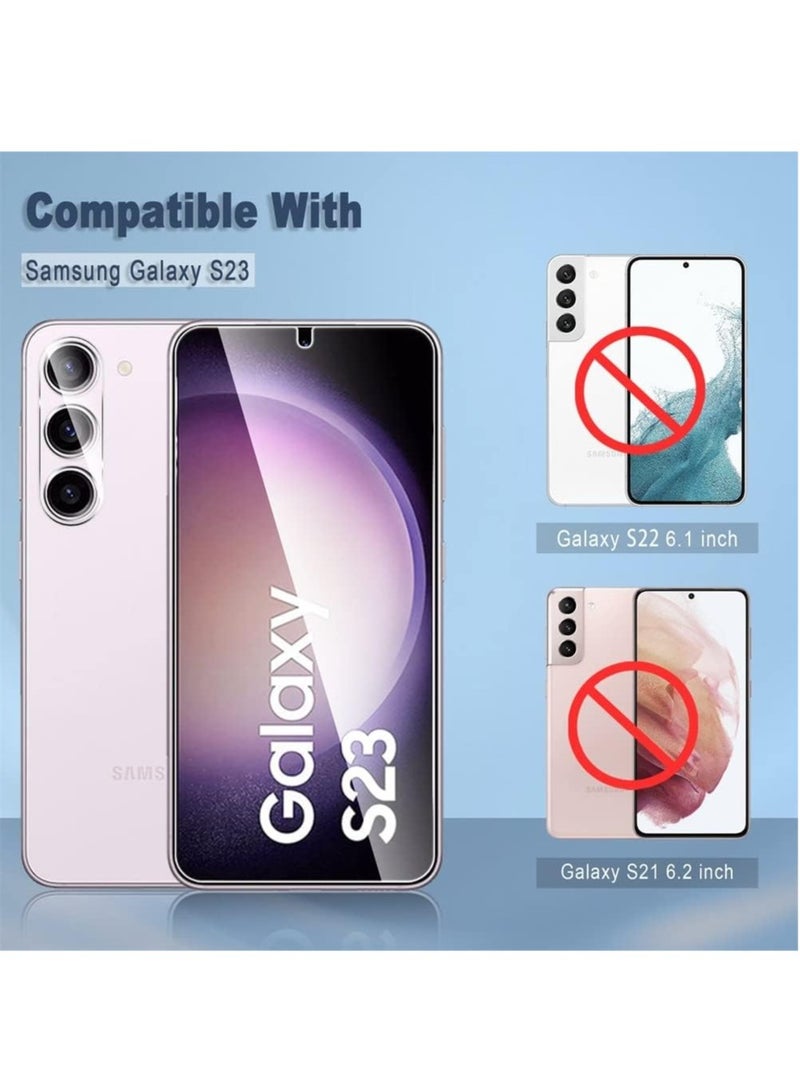 DUSALA [3+3 Pack] Compatible for Samsung Galaxy S23 Screen Protector 6.1 inch + Samsung S23 Camera Lens Protector Tempered Glass Case Friendly Fingerprint Recognition - Image 2