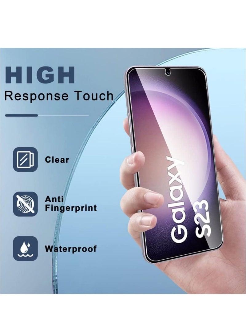 DUSALA [3+3 Pack] Compatible for Samsung Galaxy S23 Screen Protector 6.1 inch + Samsung S23 Camera Lens Protector Tempered Glass Case Friendly Fingerprint Recognition - Image 3