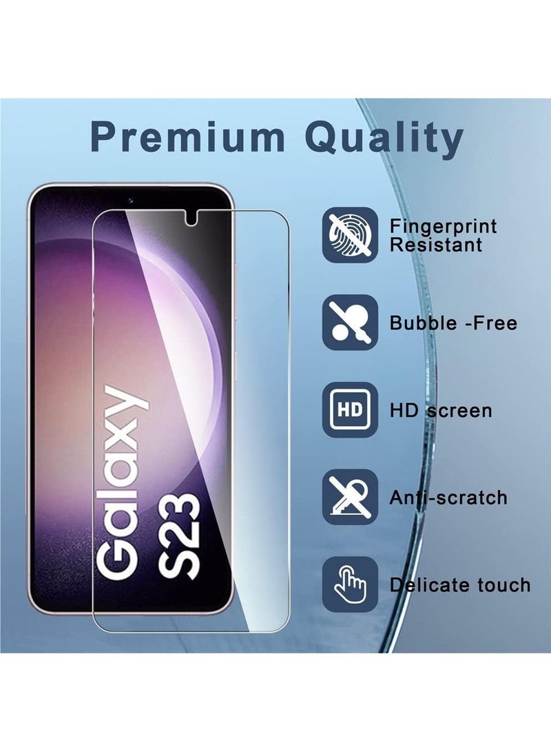 DUSALA [3+3 Pack] Compatible for Samsung Galaxy S23 Screen Protector 6.1 inch + Samsung S23 Camera Lens Protector Tempered Glass Case Friendly Fingerprint Recognition - Image 4