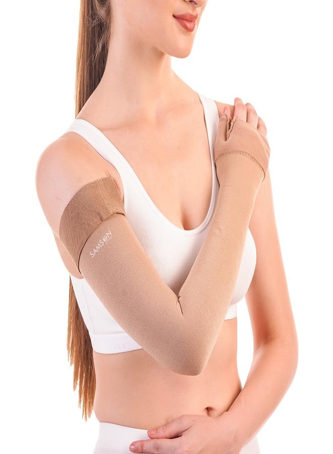 SAMSON Lymphedema Arm Sleeve - Graduated Compression for Swelling Relief - XXL, Pair - Image 1