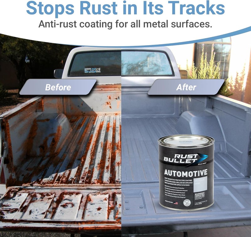 Repeated assemble detach compatible - Automotive Rust Inhibitor Paint - Rust Preventive Protective Coating - No Topcoat Needed - 4 oz, Metallic Gray Diverse operating method fit - Image 2