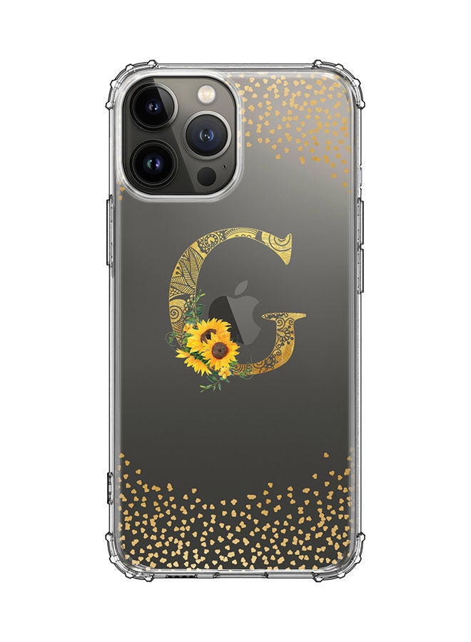 Stylizedd Monogram Design Classic Clear Cover for Apple iPhone 13 Pro Max Case Soft TPU Gel Thin Transparent Flexible Cover - G - Image 1