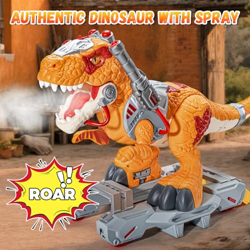 BLF FUN Kids Electric Dinosaur Ride On Toys Toddler Ride On Cars with Music Light  Smoke Preschool Kids Scooter FoottoFloor Walker Toddler Electric Car Toy Chrismas Birthday Gifts Indoor OutdoorYellow - Image 5