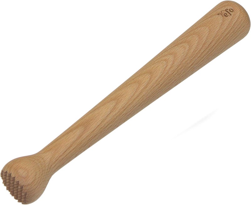 EFO Wooden Muddler for Cocktails – Durable Wood Ice Crusher – Stylish Wooden Mojito Muddler Bar Tool – Handy Cocktail Muddler- Perfect Masher Kitchen Tool for Garlic Avocado Herbs and Fruits - Image 1
