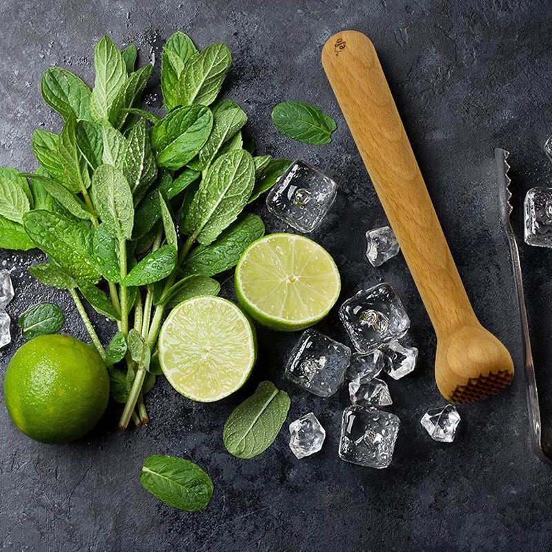 EFO Wooden Muddler for Cocktails – Durable Wood Ice Crusher – Stylish Wooden Mojito Muddler Bar Tool – Handy Cocktail Muddler- Perfect Masher Kitchen Tool for Garlic Avocado Herbs and Fruits - Image 3