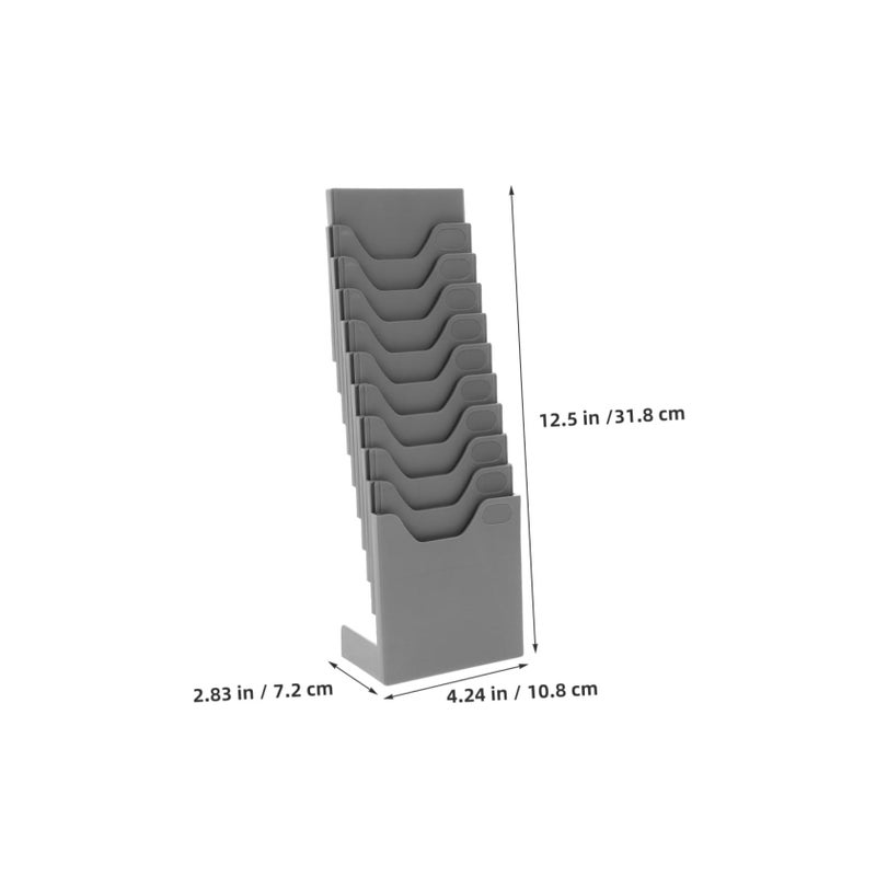 4 Pcs Plastic Card Holder Rack Vertical Wall Mount Organizer For Attendance Employee Information - Image 3