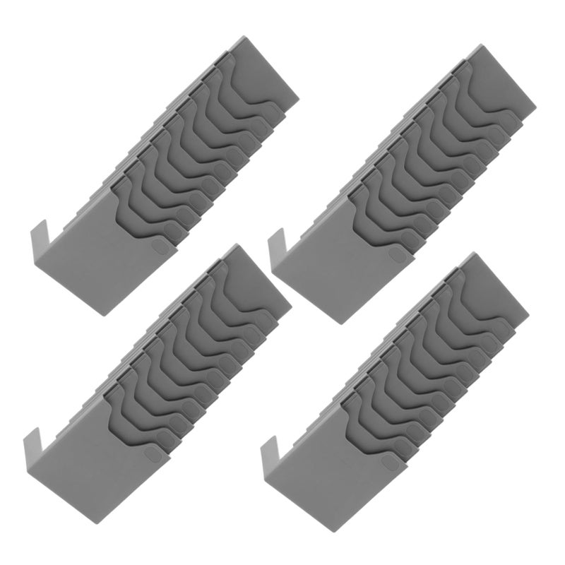 4 Pcs Plastic Card Holder Rack Vertical Wall Mount Organizer For Attendance Employee Information - Image 2