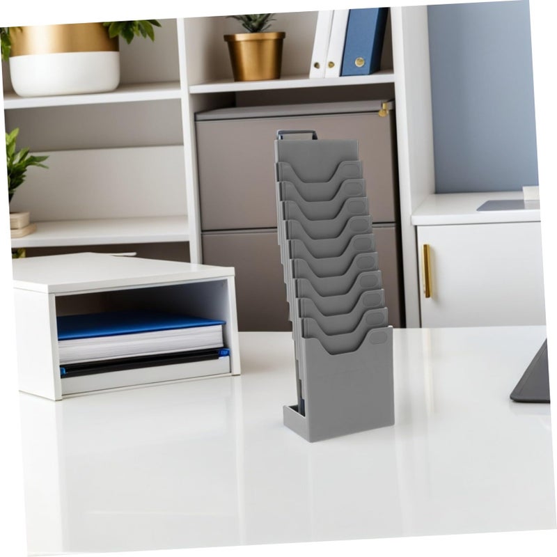 4 Pcs Plastic Card Holder Rack Vertical Wall Mount Organizer For Attendance Employee Information - Image 5