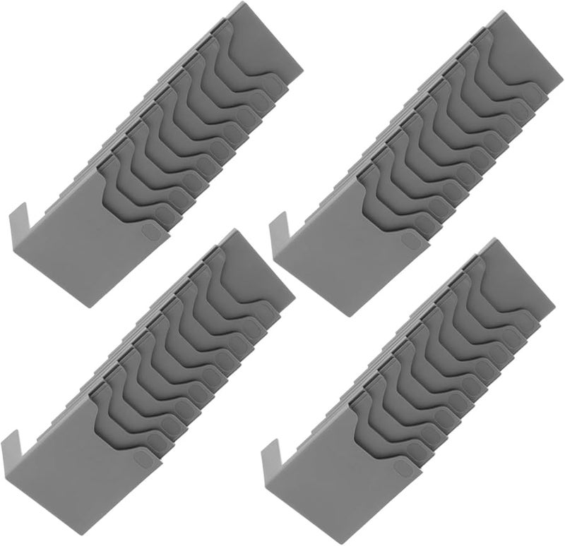 4 Pcs Plastic Card Holder Rack Vertical Wall Mount Organizer For Attendance Employee Information - Image 1