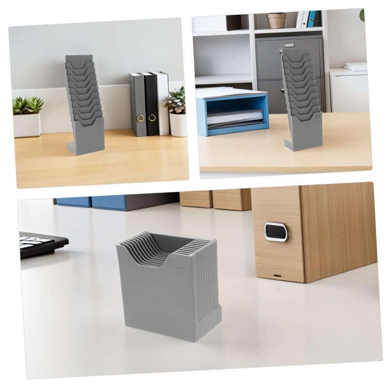 4 Pcs Plastic Card Holder Rack Vertical Wall Mount Organizer For Attendance Employee Information - Image 4
