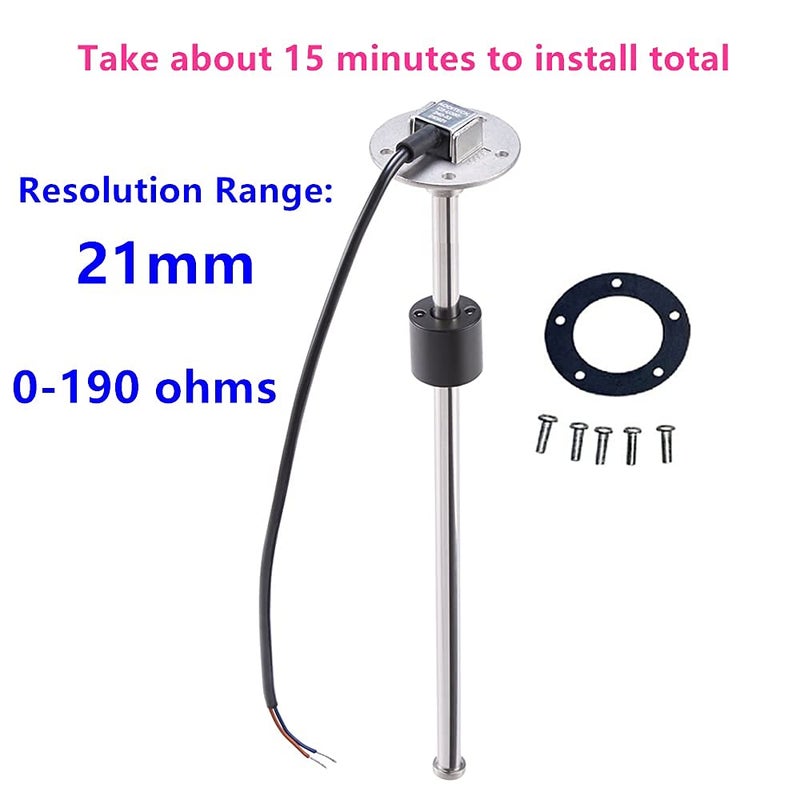 AODITECK 0-190 ohms 11"(280mm) Marine Fuel Sending Unit for Boat Truck Car Vehicle Fuel Tank Sending Unit Fuel Level Sending Unit Gas Water Tank Sender Fuel Gauge Sending Unit Fuel Water Level Sensor - Image 3