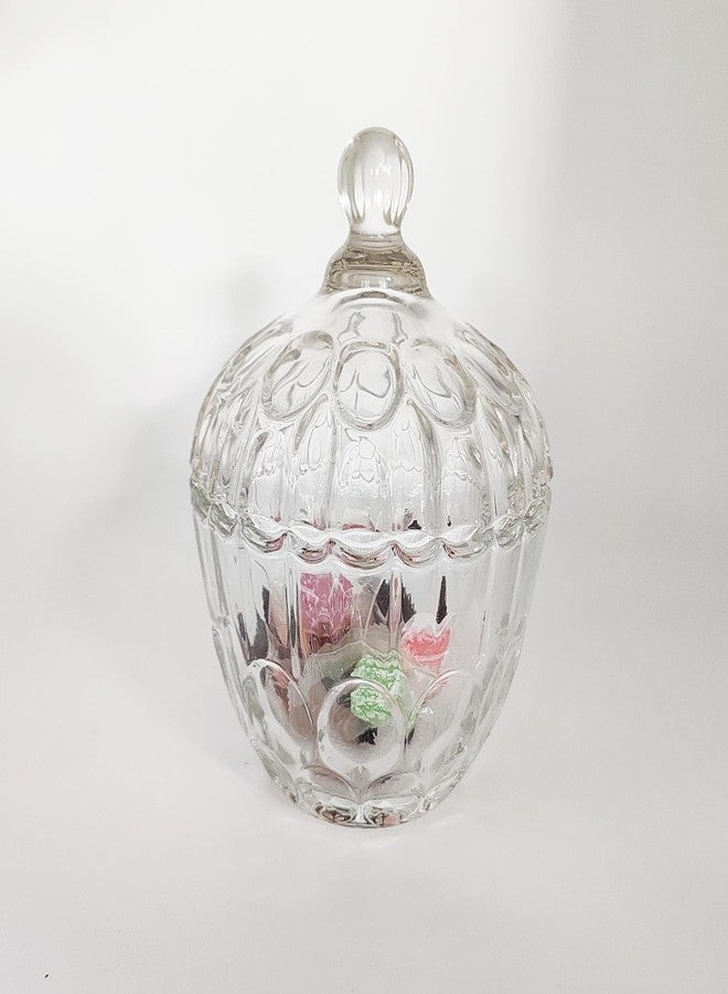 Quupy 260ml/8.7 Ounce Crystal Glass Sugar Bowl With Lid Food Jar Cookie Jar Wedding Candy Buffet Jar Transparent Glass Jar - Image 4