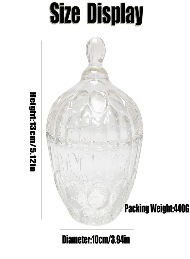Quupy 260ml/8.7 Ounce Crystal Glass Sugar Bowl With Lid Food Jar Cookie Jar Wedding Candy Buffet Jar Transparent Glass Jar - Image 2