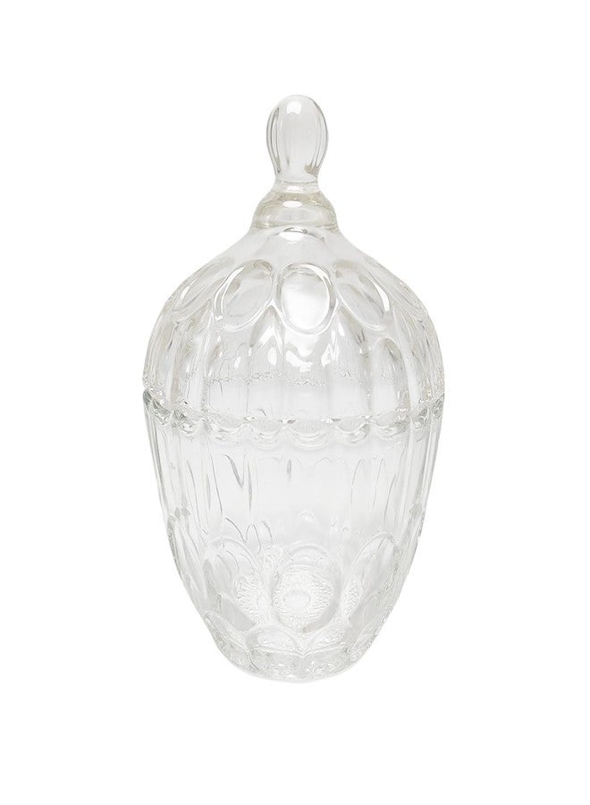 Quupy 260ml/8.7 Ounce Crystal Glass Sugar Bowl With Lid Food Jar Cookie Jar Wedding Candy Buffet Jar Transparent Glass Jar - Image 1