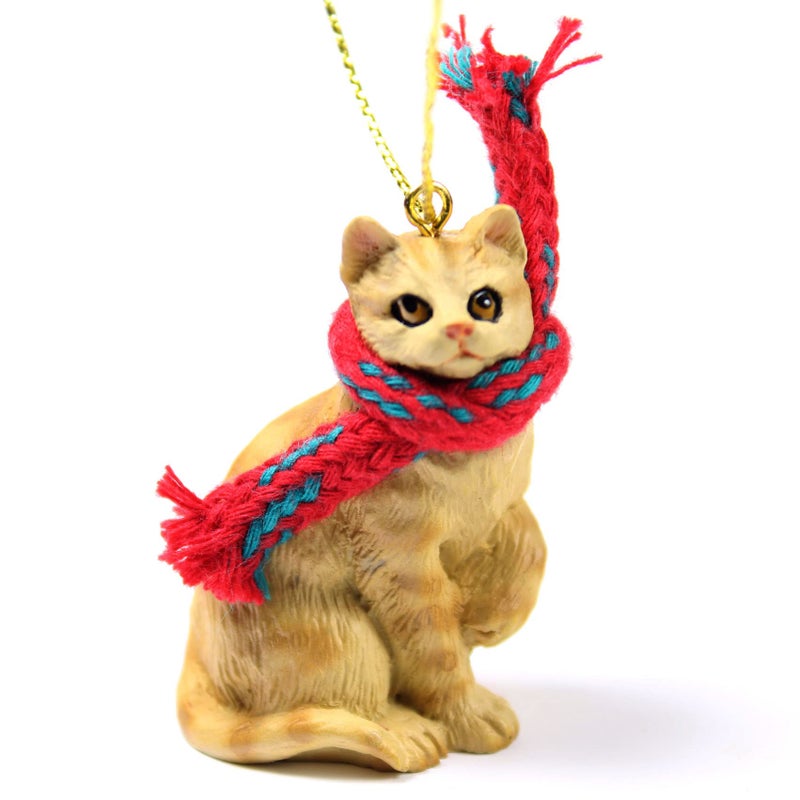 Conversation Concepts Tabby Cat Tiny Miniature One Christmas Ornament Shorthaired Delightful Made with Plastic Red