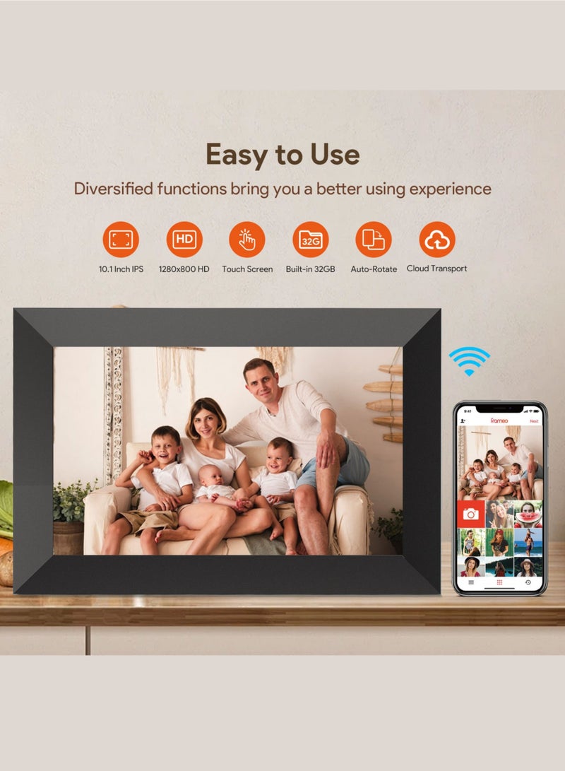 10.1" Inch WiFi Digital Photo Smaller Frame 1280x800 HD IPS Display Touchscreen, 32GB Storage, Auto-Rotate, Slideshow, Smart Picture Frame for Photos & Gifts Share Photos/Videos via Uhale App – Black - Image 5