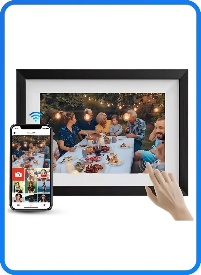 10.1" Inch WiFi Digital Photo Smaller Frame 1280x800 HD IPS Display Touchscreen, 32GB Storage, Auto-Rotate, Slideshow, Smart Picture Frame for Photos & Gifts Share Photos/Videos via Uhale App – Black - Image 1