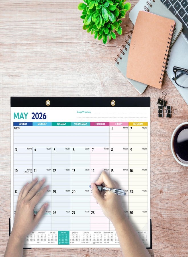 BowCuk 2026 Desk Calendar - Jan 2026 - Dec 2026, 12 Monthly Calendar, Large Desk Calendar 2026, 14.6’’ x 11.5’’, Best Desk/Wall Calendar with To-do Lists, Desk Pad, Ruled Blocks, Corner Protectors - Image 2