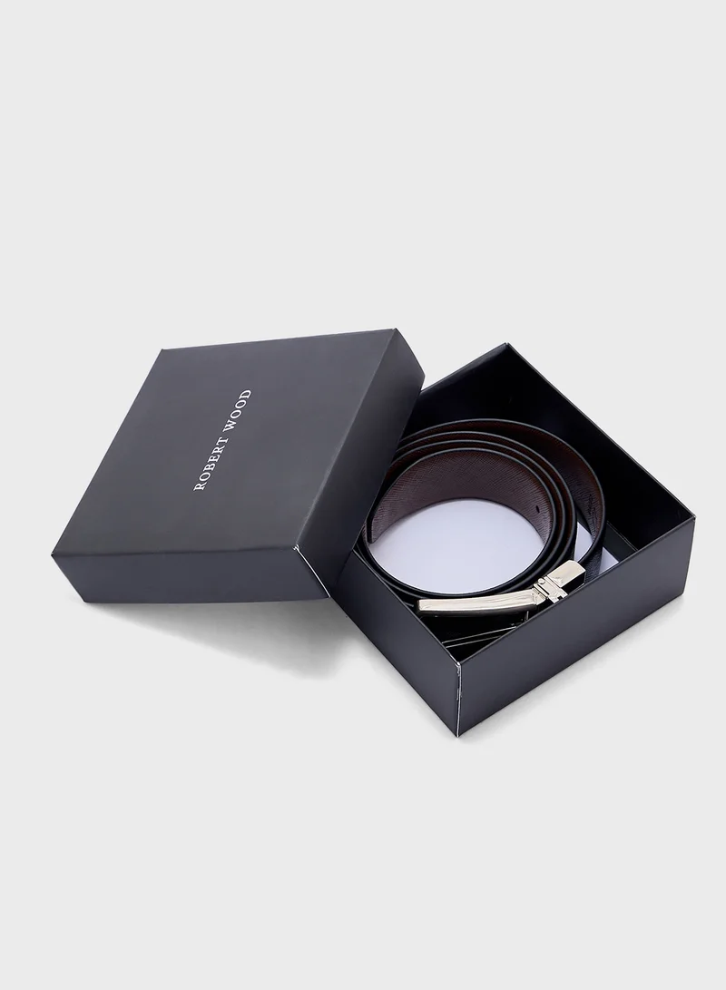Robert Wood Genuine Leather 35Mm Reversible And Resizable Formal Belt
