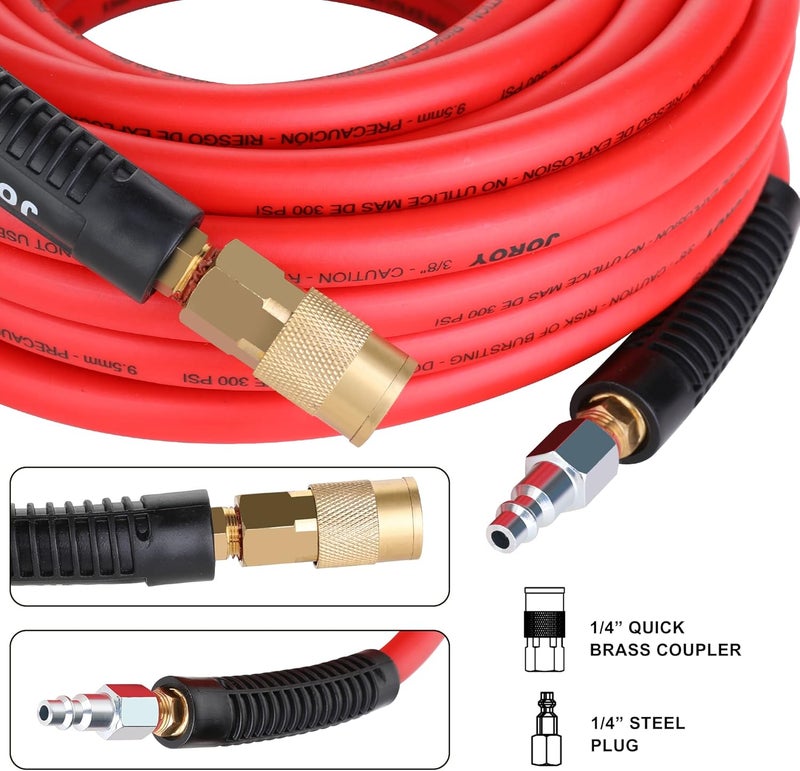 JOROY Hybrid Air Hose, 3/8-Inch by 50 Feet - Heavy Duty, Lightweight, Kink Resistant - Image 4
