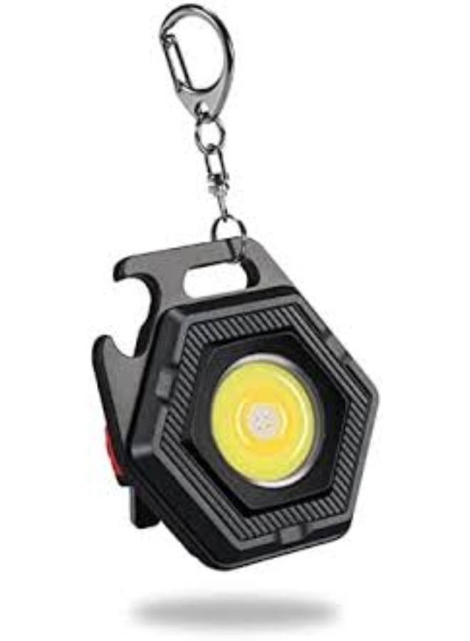 سلسلة مفاتيح بمصباح يدوي صغير - أوضاع إضاءة شعلة الجيب - مصابيح يدوية بسلسلة مفاتيح قابلة لإعادة الشحن لحالات الطوارئ والمغامرات الخارجية W5131 - Image 1