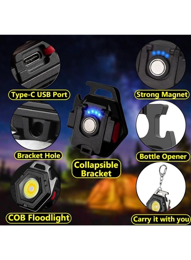 سلسلة مفاتيح بمصباح يدوي صغير - أوضاع إضاءة شعلة الجيب - مصابيح يدوية بسلسلة مفاتيح قابلة لإعادة الشحن لحالات الطوارئ والمغامرات الخارجية W5131 - Image 5