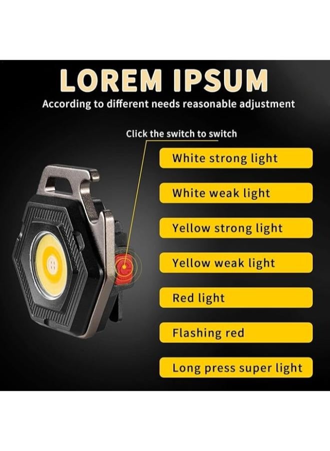 سلسلة مفاتيح بمصباح يدوي صغير - أوضاع إضاءة شعلة الجيب - مصابيح يدوية بسلسلة مفاتيح قابلة لإعادة الشحن لحالات الطوارئ والمغامرات الخارجية W5131 - Image 3