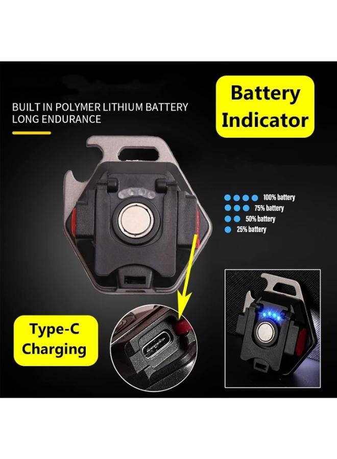 سلسلة مفاتيح بمصباح يدوي صغير - أوضاع إضاءة شعلة الجيب - مصابيح يدوية بسلسلة مفاتيح قابلة لإعادة الشحن لحالات الطوارئ والمغامرات الخارجية W5131 - Image 4