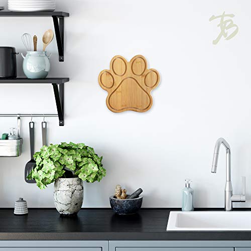 Totally Bamboo Paw Shaped Cutting Board – Bamboo Wood Charcuterie and Cheese Board with Juice Grooves, Fun Serving Board and Gift for Dog and Cat Lovers, 11 x 10 Inches - Image 3
