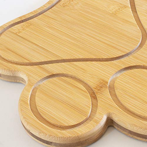 Totally Bamboo Paw Shaped Cutting Board – Bamboo Wood Charcuterie and Cheese Board with Juice Grooves, Fun Serving Board and Gift for Dog and Cat Lovers, 11 x 10 Inches - Image 5