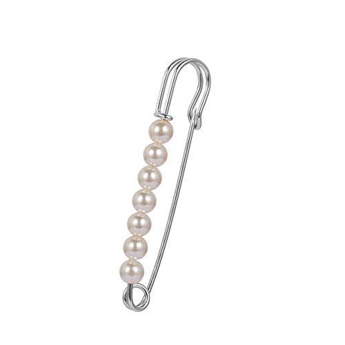 Lind Kitchen 3pcs Pearl Brooch Pins Set Sweater Shawl Pins Double Faux White Pearl Safety Pins for Women Girls Clothing Dresses Decoration Accessories - Image 3