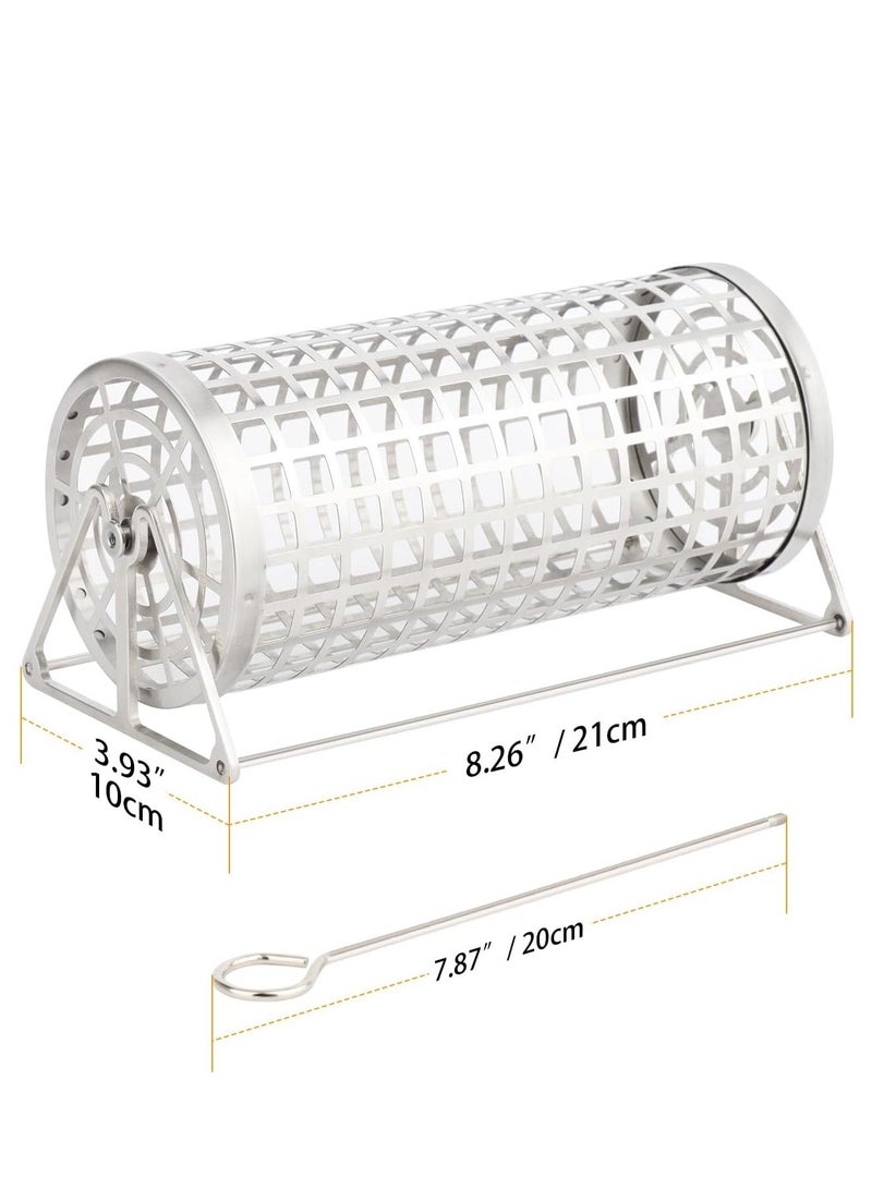 Rolling Grilling Basket, BBQ Grill Basket, Rolling Grilling Baskets For Outdoor Grilling, Perfect For Vegetables, Fruit, Fries, Multifunctional Round Barbecue Cooking Accessory, 1 Pcs ﻿  - Image 5