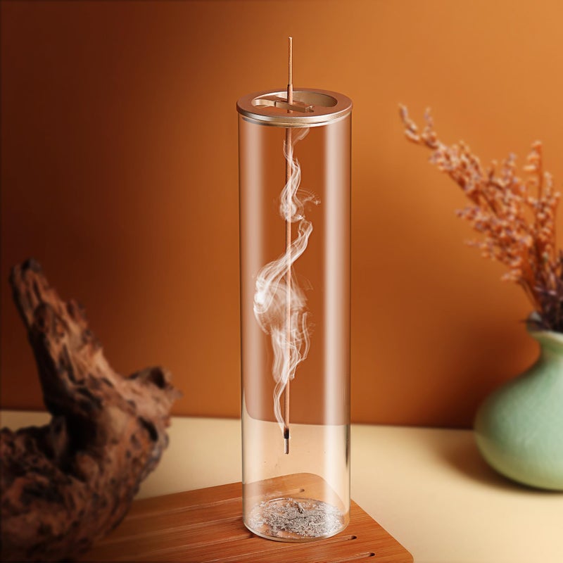 Incense Holder: 2-Pack Champagne Gold Metal, No Messy Ash Scattering - Anti-Flying Design, Sturdy Weighted Base for Home Office Yoga Meditation Spaces - Image 4