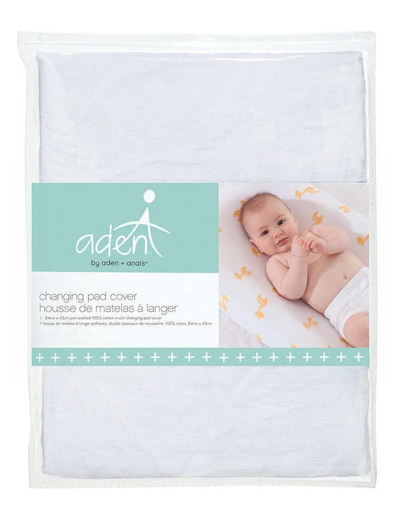 aden + anais Aden by Aden + Anais Changing Pad Cover, Solid White - Image 2