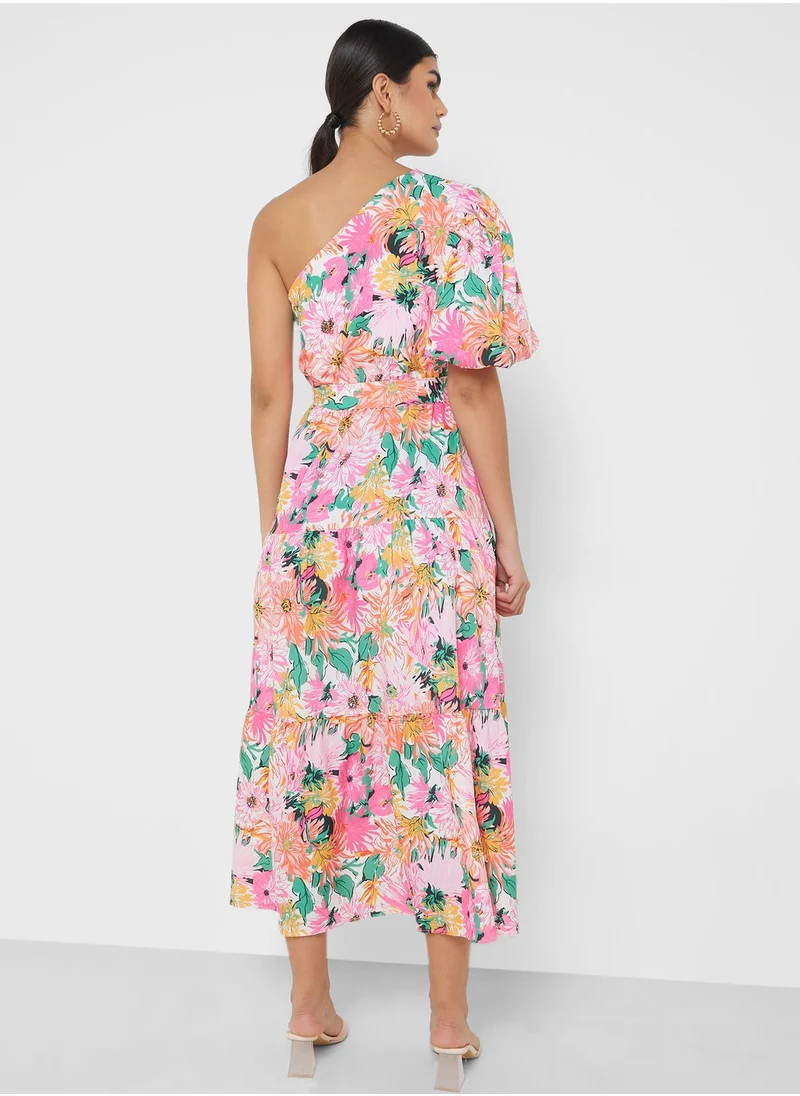 ELLA One Shoulder Printed  Dress